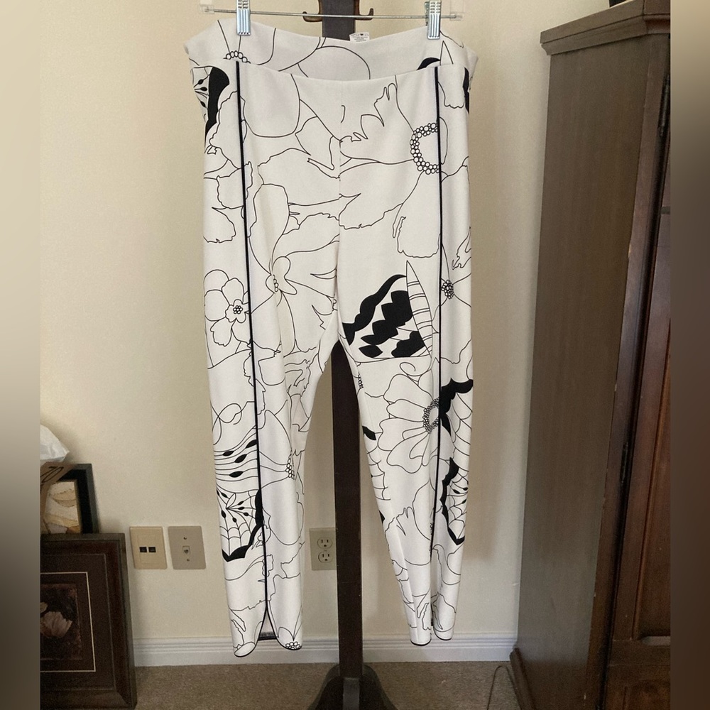 Black & White Print Pants XXL